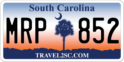SC license plate MRP852