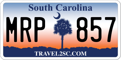 SC license plate MRP857