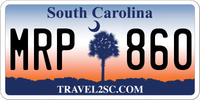 SC license plate MRP860