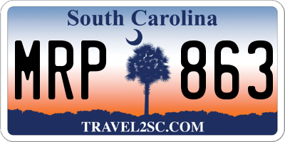 SC license plate MRP863
