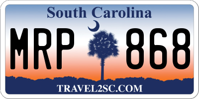 SC license plate MRP868