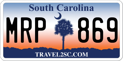 SC license plate MRP869