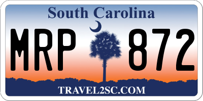 SC license plate MRP872