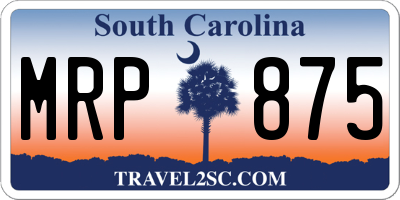 SC license plate MRP875