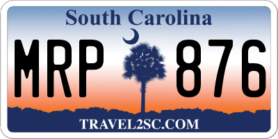 SC license plate MRP876
