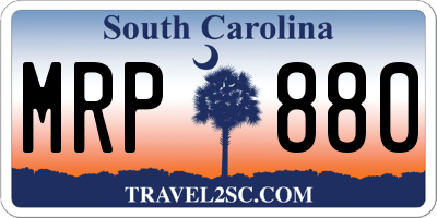 SC license plate MRP880