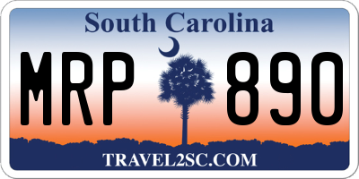 SC license plate MRP890