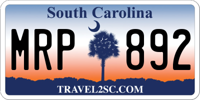 SC license plate MRP892
