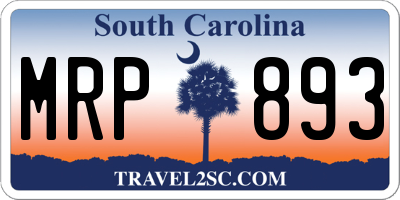 SC license plate MRP893