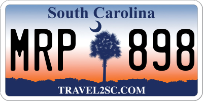 SC license plate MRP898