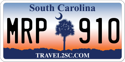 SC license plate MRP910