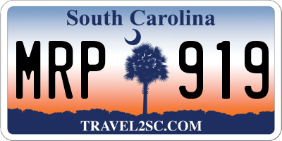 SC license plate MRP919