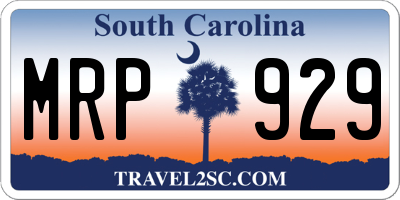 SC license plate MRP929