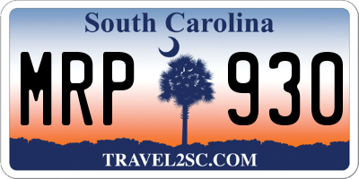 SC license plate MRP930