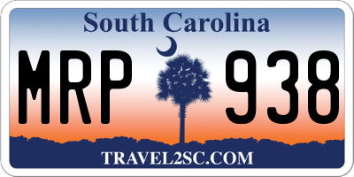 SC license plate MRP938