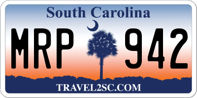 SC license plate MRP942
