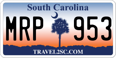 SC license plate MRP953