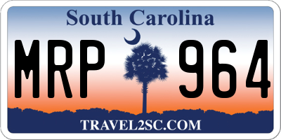 SC license plate MRP964