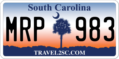 SC license plate MRP983