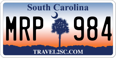 SC license plate MRP984