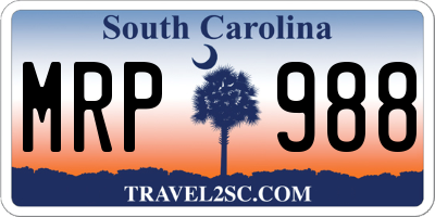 SC license plate MRP988