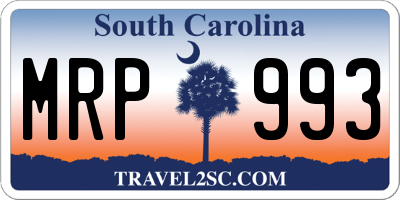 SC license plate MRP993