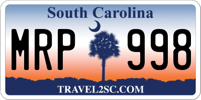 SC license plate MRP998