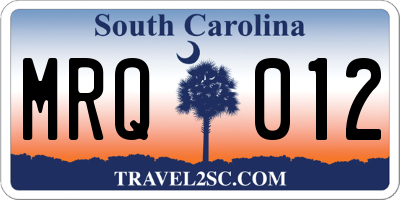 SC license plate MRQ012