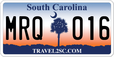 SC license plate MRQ016