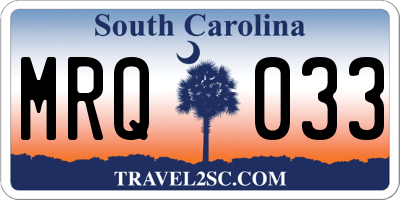 SC license plate MRQ033