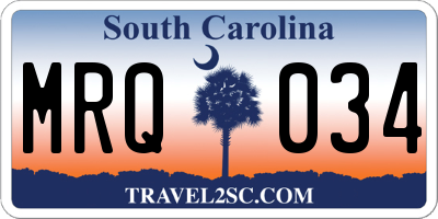 SC license plate MRQ034