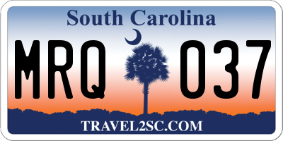 SC license plate MRQ037