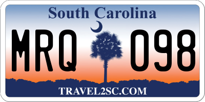 SC license plate MRQ098