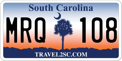 SC license plate MRQ108