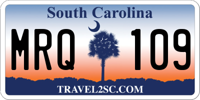 SC license plate MRQ109