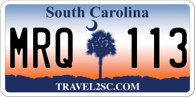 SC license plate MRQ113