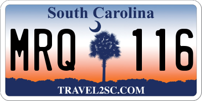SC license plate MRQ116