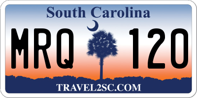 SC license plate MRQ120