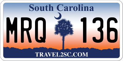 SC license plate MRQ136