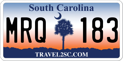 SC license plate MRQ183