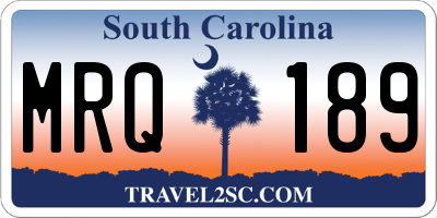 SC license plate MRQ189