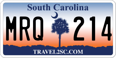 SC license plate MRQ214