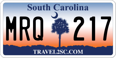 SC license plate MRQ217