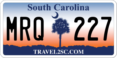 SC license plate MRQ227