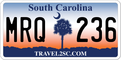 SC license plate MRQ236