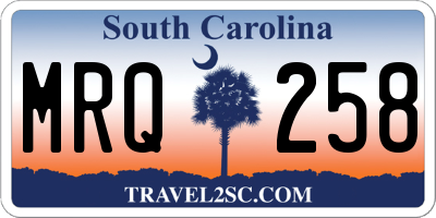SC license plate MRQ258
