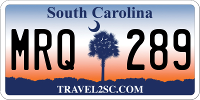 SC license plate MRQ289