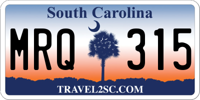 SC license plate MRQ315