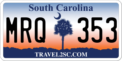 SC license plate MRQ353