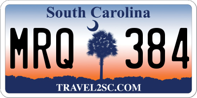 SC license plate MRQ384
